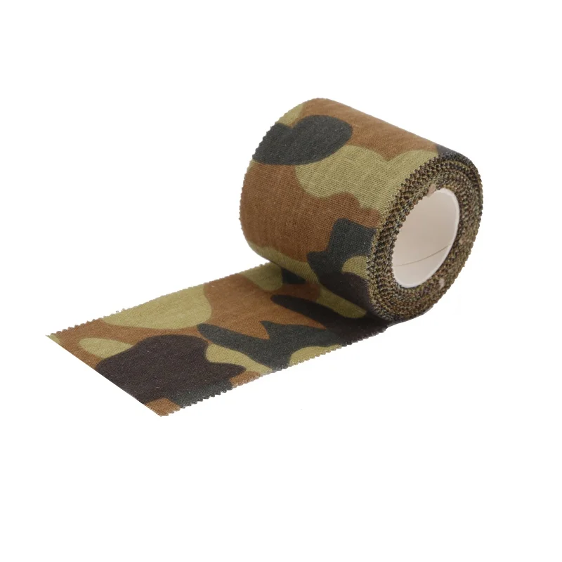 Camo Army Non Woven Cohesive Bandage Self-adhesive Non-woven Camouflage Camping Hunting Stealth Tape 5M |