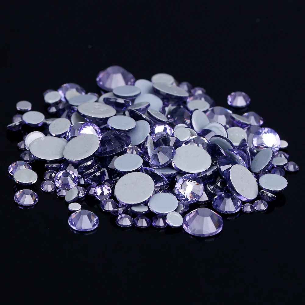 Танзанит цвет горячей фиксации страз стразы Flatback клей подложка железа на