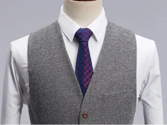 Пиджак + жилет брюки зима 2019 модный Повседневный шерстяной мужской костюм в