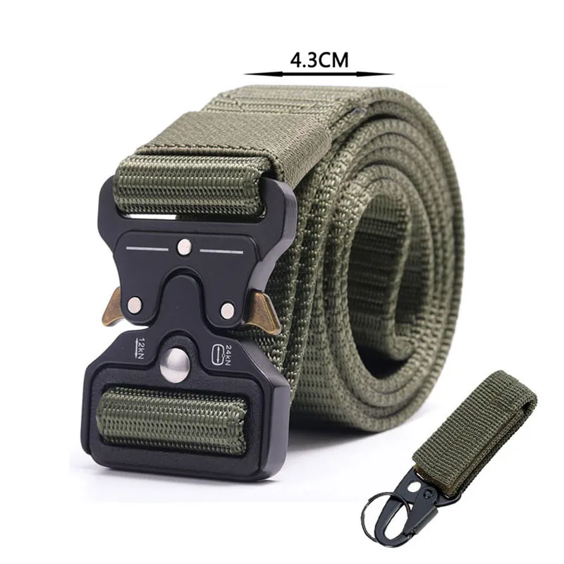 4.3CM Belt 1 hook Тактический ремень нейлоновый ремень в стиле милитари армейский мужской стиль джинсовый ремень широкий утолщенный открытый охотничий поясной ремень холст Ceinture Homme - Цвет: 4.3CM Belt 1 hook