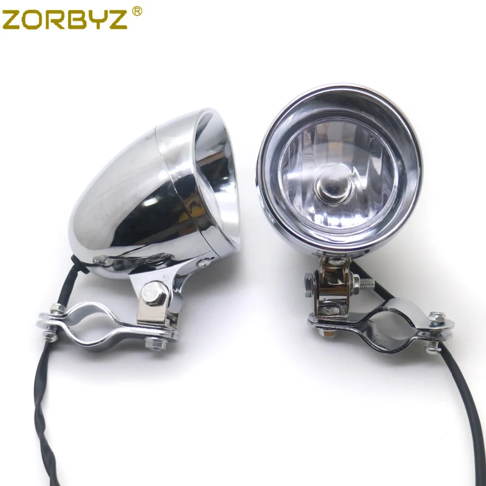 ZORBYZ мотоцикл Хром Пуля проходящий пятно противотуманный светильник с рулонной клеткой Guard бар трубки кронштейн зажим для Honda Yamaha