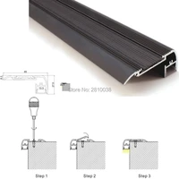 13 x 1m setslot stair step aluminum profile led strip light and black finished led profile channel for step ladders lights