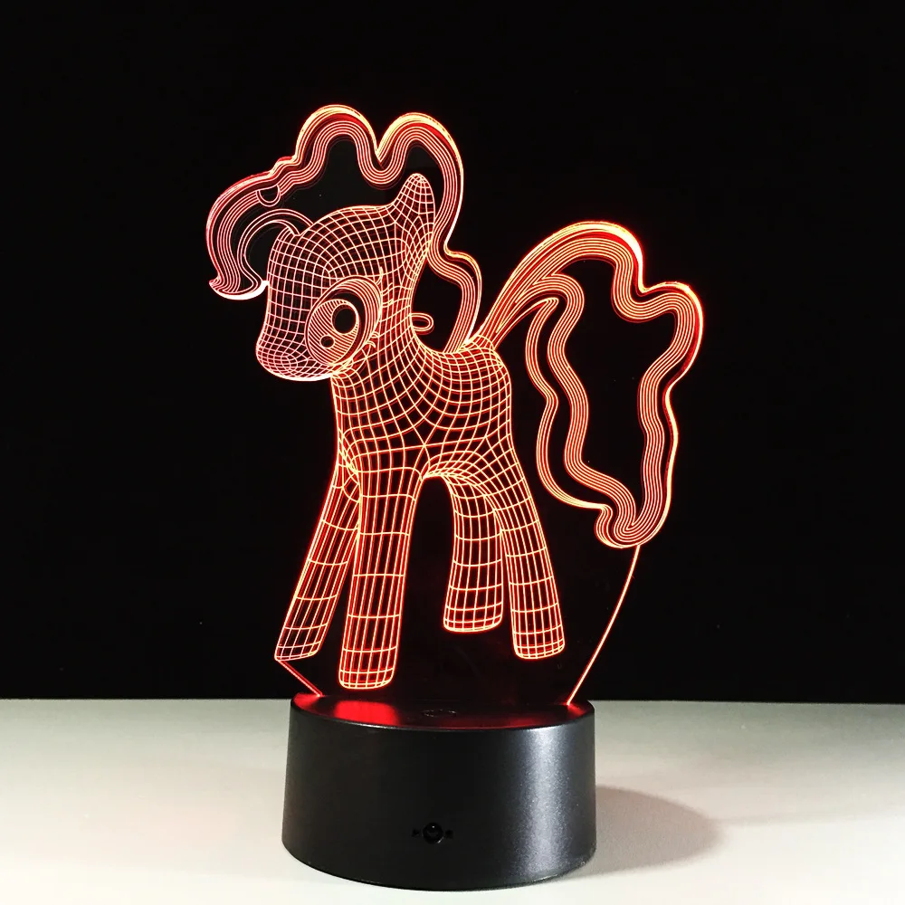 

Ночсветильник с 3d-рисунком My Little Pony, настосветодиодный светодиодная подсветка, яркий градиент, для детей, для маленьких детей