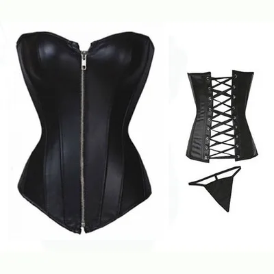 Женский кожаный корсет на молнии в стиле стимпанк тренажер для талии коррекции