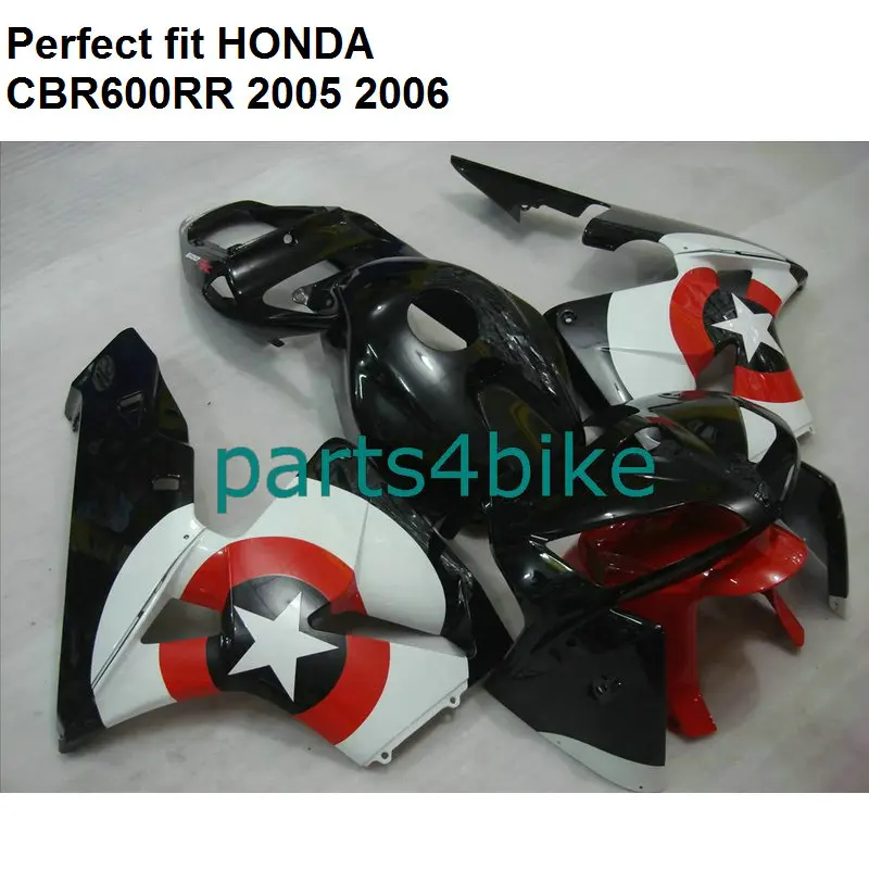 Комплект обтекателей для кузова Honda белый звездный черный CBR600RR 2005 2006 комплект CBR