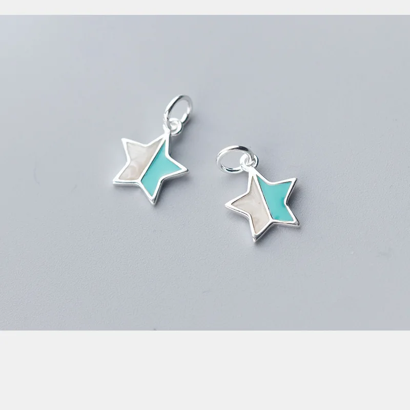 

UQBing Fashion 925 Sterling Silver Double Color Enamel Star Charms DIY Bracelets Necklaces Jewelry Making Findings