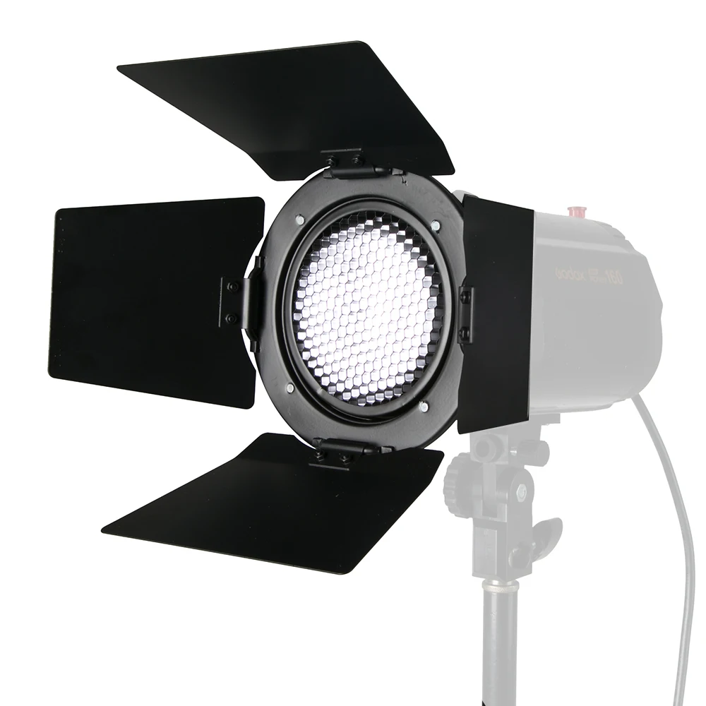 Фонарь с сотовой сеткой и 4 цветными фильтрами для фотостудии|barn door|for photoflash studio kit