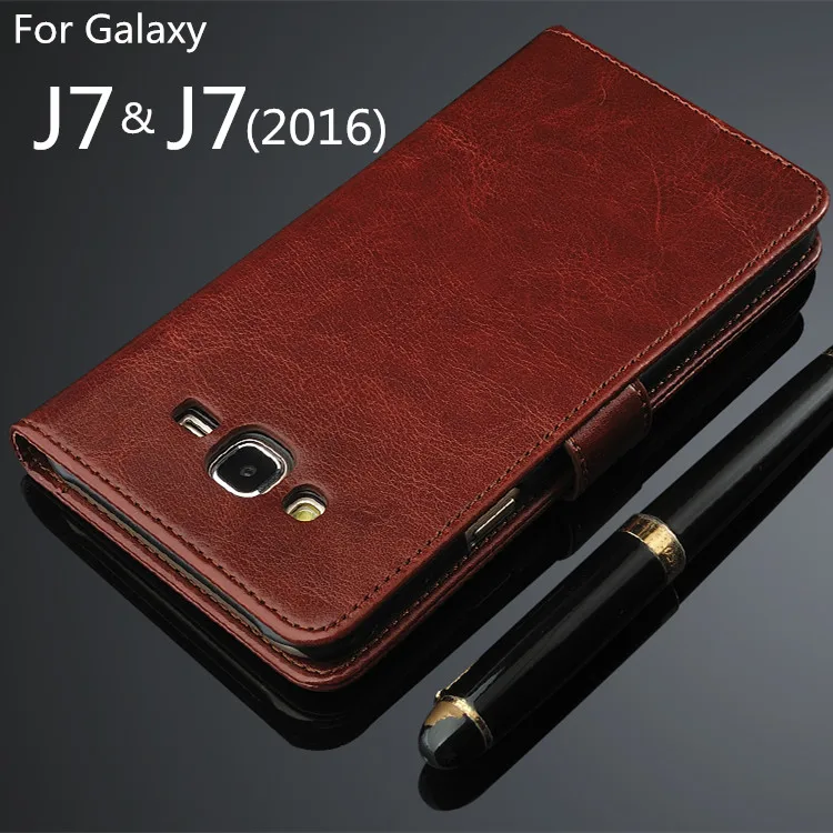 For fundas Galaxy J7 2016 High Quality Flip Cover Magnetic Holster PU Leather phone case For Samsung Galaxy J7 2016 J710F J700