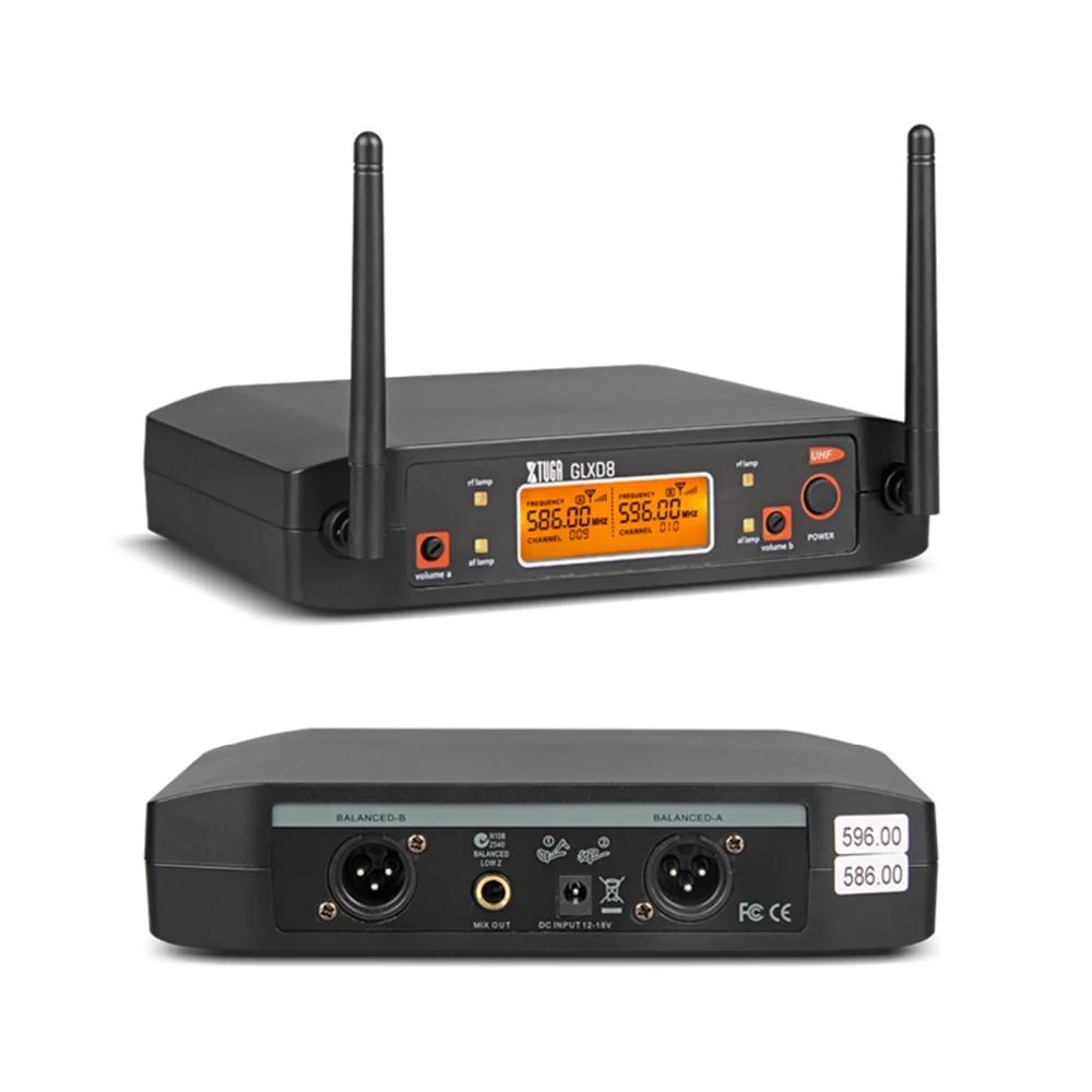 XTUGA GLXD8 портативная микрофонная система УВЧ с чехлом для переноски 2 Boydpack MIC BOX