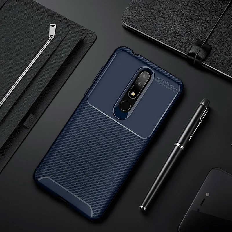 NOWAL в ретро-стиле из углеродного волокна Мягкий силиконовый чехол для Nokia X7 X6 X5 X3 2 1