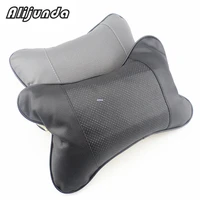 2pcs artificial leather neck headrest breathable car pillow for bmw all series 1 2 3 4 5 6 7 x e f series e46 e90 x1 x3 x4 x5 x6