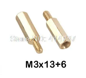 

Brass Screws 200Pcs/lot High Quality M3*13 Male to Female Brass Standoff Spacer Thread Lengten 6mm