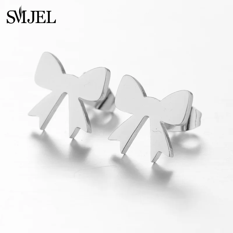 Женские серьги гвоздики SMJEL милые корейские из нержавеющей стали для женщин