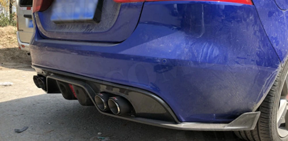 Углеродного волокна задний спойлер диффузор подходит для Jaguar XE с светодиодный свет задний бампер
