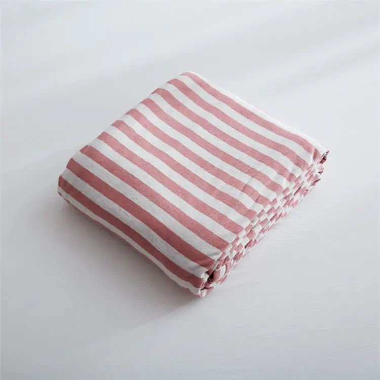 32 rust red stripes Хлопковая одно-, двуспальная Королевское одеяло пододеяльник 1 шт. элегантное белое Полосатое стеганое одеяло покрывает постельное белье - Цвет: 32 rust red stripes