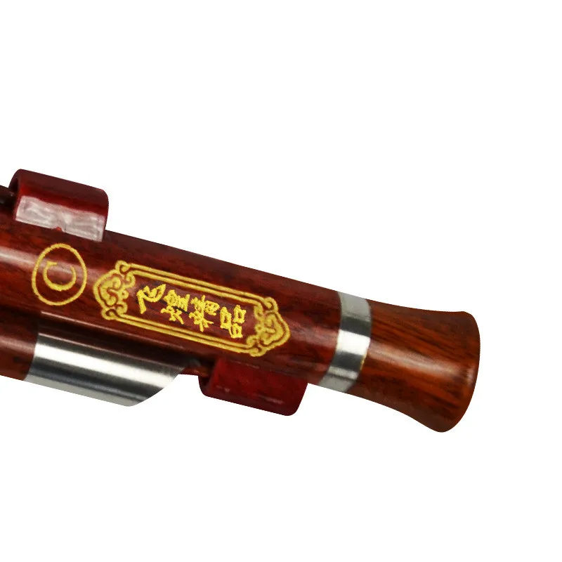 

Chinese Traditional Instrument Hulusi Flute C/Bb Key Rosewood Pipe With Knot & Case