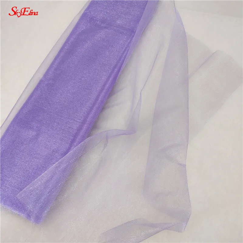 light purple 48 см* 5 м белая белоснежная пряжа для свадебных арок из прозрачной органзы, Тюлевая ткань, уличное украшение для свадьбы, дня рождения, вечеринки 5Z - Цвет: light purple