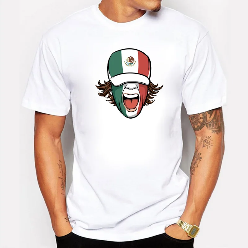 Мужская футболка с принтом флага Мексики коротким рукавом и шапкой|men t-shirt|hip hop