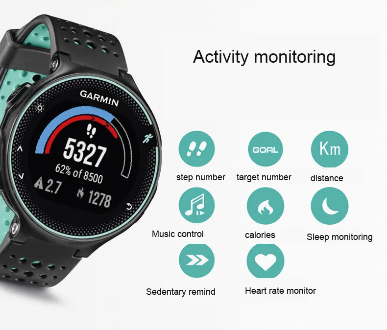 Оригинальные gps спортивные часы Garmin forerunner 235, классические фитнес-часы, монитор сердечного ритма, водонепроницаемые мужские и женские Смарт-часы dz09 q50