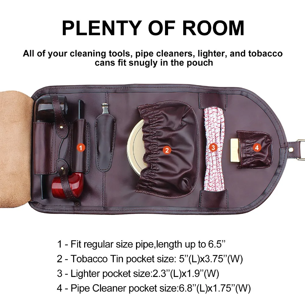 Кожаная сумка для 2 курительных труб лучшая | Дом и сад