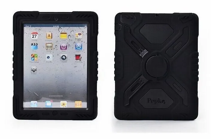 Pepkoo Spider Экстремальный военный, повышенная нагрузка Водонепроницаемый для защиты от дождя/пыли/ударопрочный с подставкой повесить чехол для iPad 2/3/4
