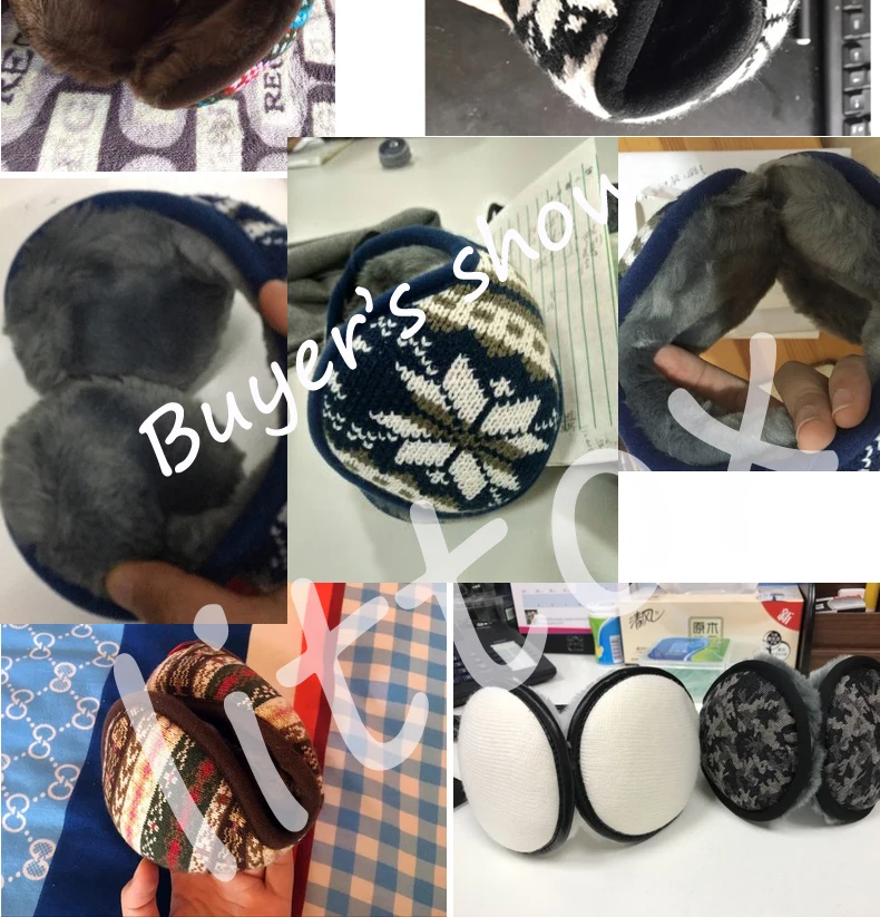 Зимние наушники для женщин, теплая шерстяная вязаная Ушная грелка, складная Ушная муфта из искусственного кашемира, чехол для ушей, сумка для ношения сзади, ушные вкладыши для мужчин