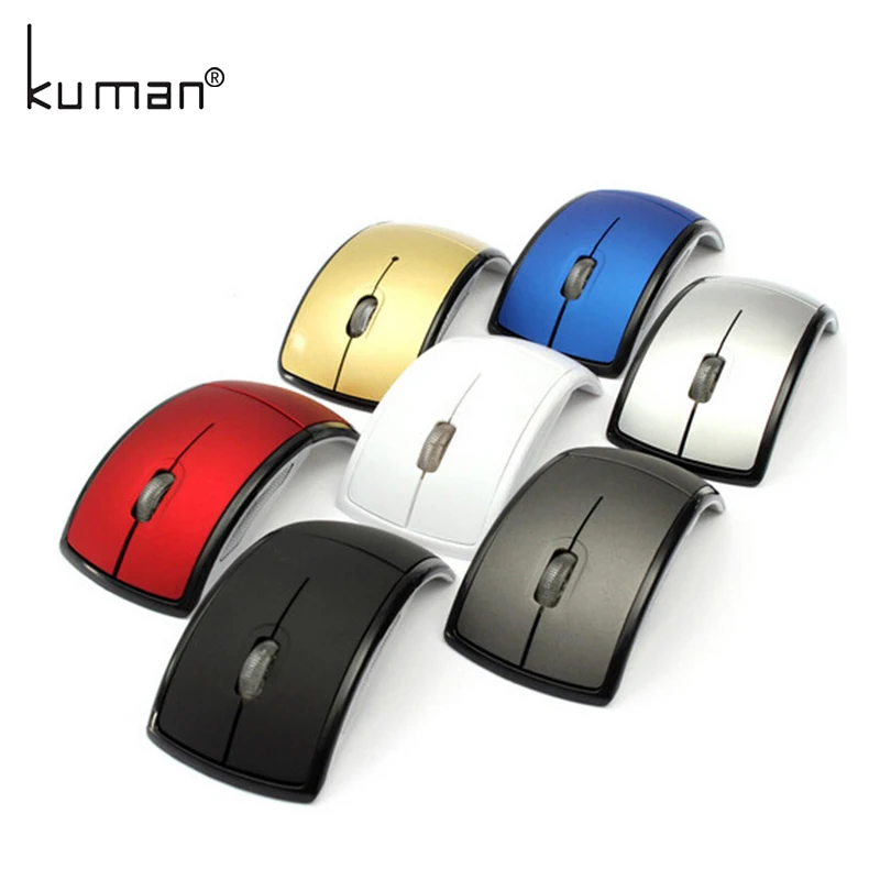 Kuman Wireless Mouse 2.4G Computer Foldable Travel Notebook Mute Mini Mice USB Nano Receiver for Laptop Desktop YLM-B001 | Компьютеры и