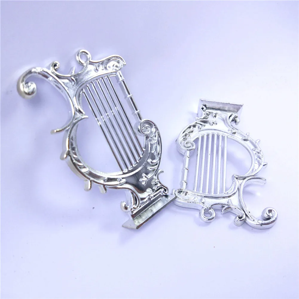 4 шт пластиковые красивые с серебряным покрытием музыкальные инструменты кулон