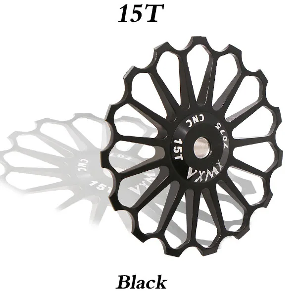15T Black VXM MTB дорожный велосипед Керамика Шкив алюминиевого сплава задний переключатель 8 T/10 T/11 T/12/13 T/14/15 T/16 T/17 T руководство велосипед Керамика подшипник опорное колесо - Цвет: 15T Black