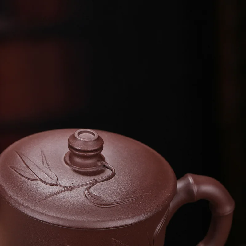 

Ore Mine Purple Sand Pot Purple Sand Cup Bamboo Leaf Cup Hand-pasted Sample Customized Printable Logo One Wholesale