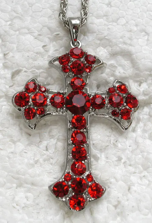 12pcs/lot Wholesale Rhinestone Cross Fashion Pendant Necklaces Chain Jewelry F101005 | Украшения и аксессуары