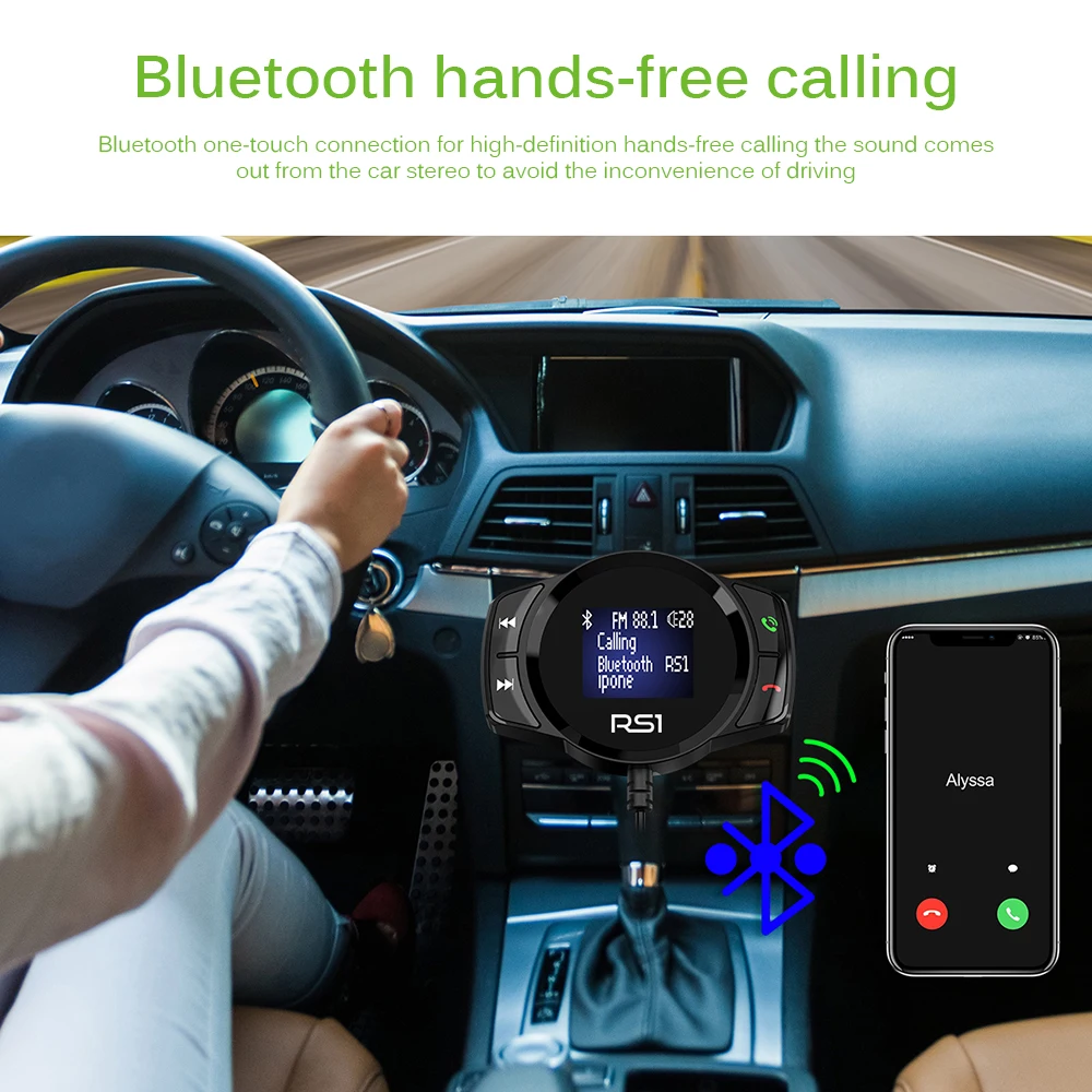 FM Bluetooth Автомобильный передатчик беспроводной Mp3 плеер Hands Free Быстрая зарядка USB