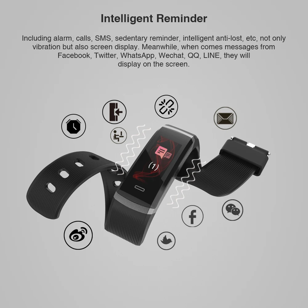 Фитнес трекер Lerbyee GT101 пульсометр Bluetooth Смарт браслет монитор сна шагомер часы для