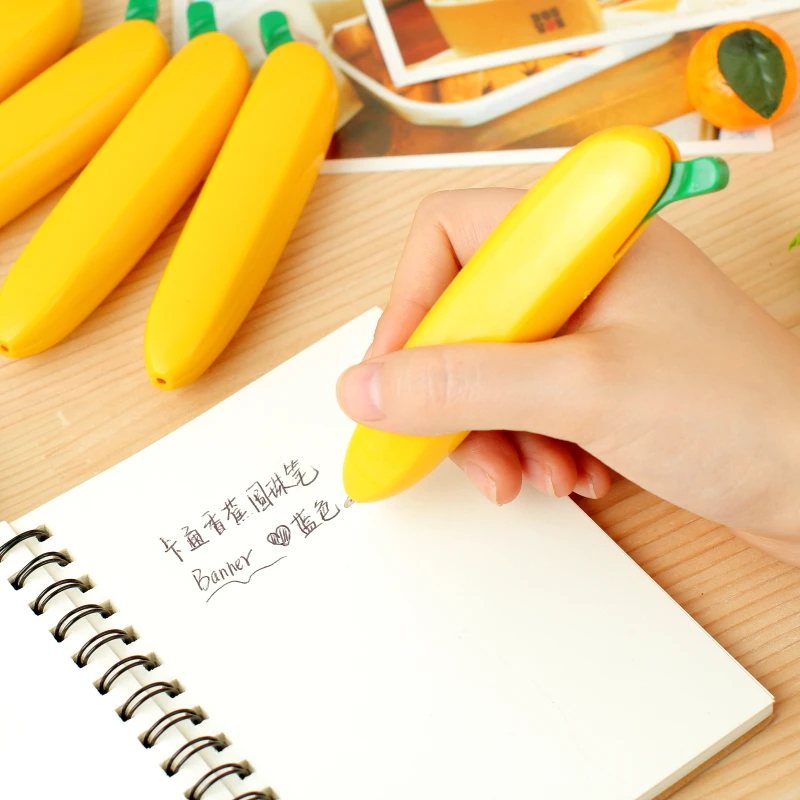 10 Pcs Korea creative cute personality stationery wholesale banana ball - point pen student small gift prizes fruit shape