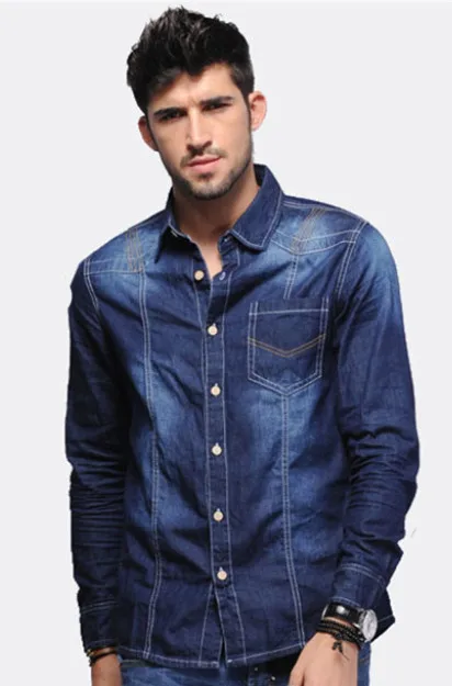 New Cool Denim Shirt Men Slim Fit Best 