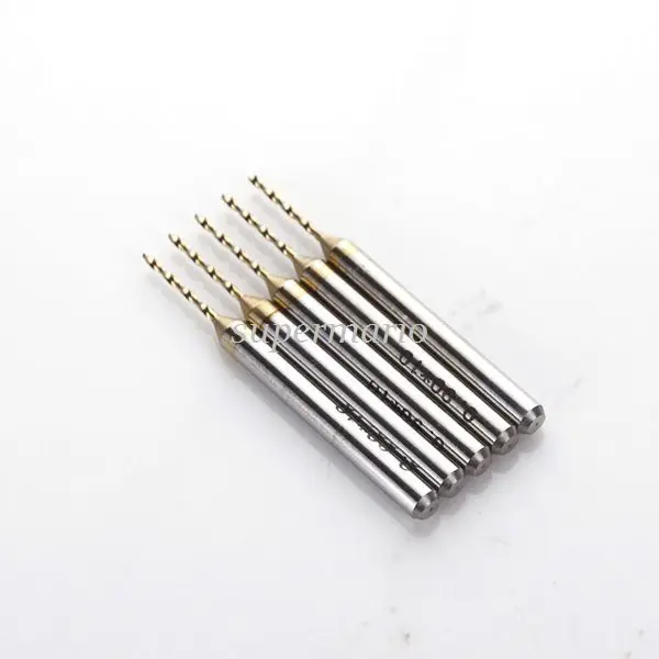 5x Titanium Nitride Coated Carbide PCB Dremel Jewelry CNC Drill Bits Router 0.9mm | Инструменты