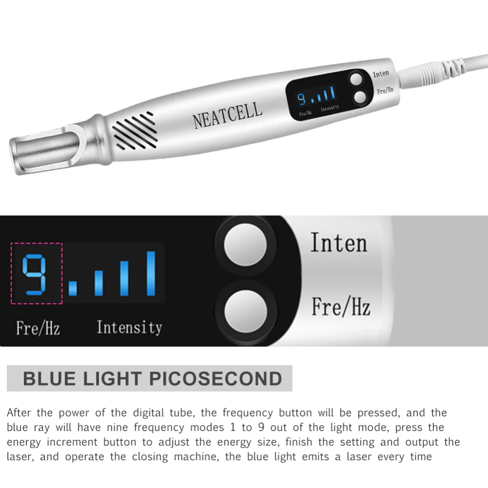 Пикосекундный лазерный прибор для удаления пятен красный и синий светильник