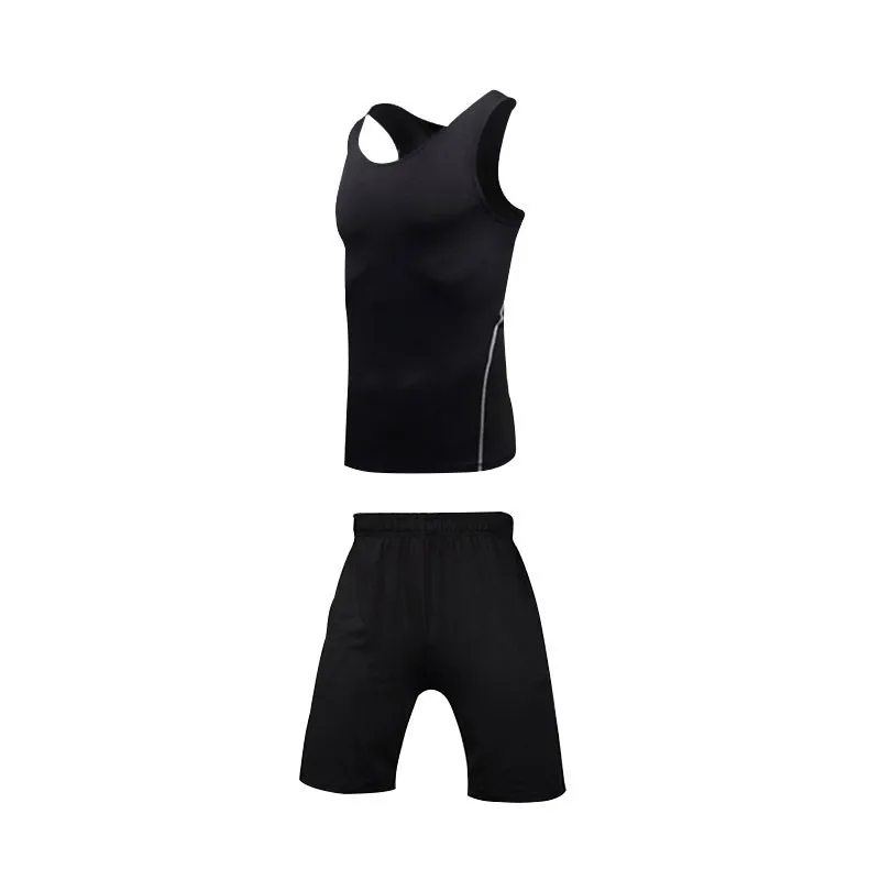Men sportswear-2-1 Мужская спортивная одежда, дышащие быстросохнущие спортивные костюмы, компрессионная одежда для тренажерного зала, фитнеса, тренировок, занятий спортом, бега, набор для мужчин - Цвет: Men sportswear-2-1