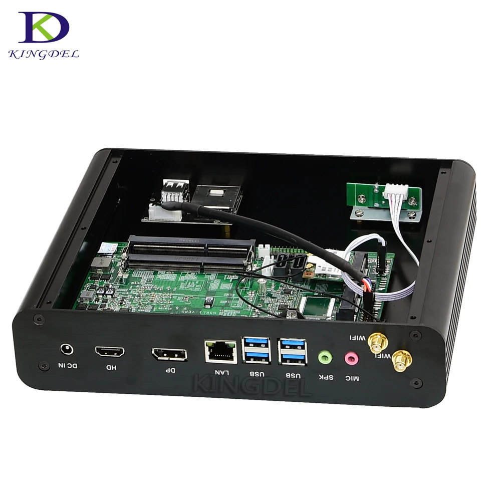 Ультракомпактный мини компьютер Kingdel безвентиляторный HTPC с процессором Intel i7 6 го