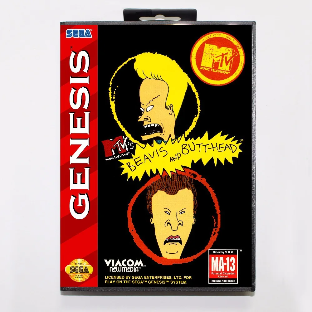 

Игровой картридж Beavis & Butthead, 16 бит, игровая карта MD с розничной коробкой для Sega Mega Drive для Genesis