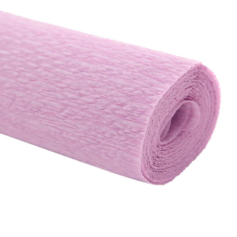 light purple Премиум цветной сморщенный рулон гофрированной бумаги 250*25 см Скрапбукинг гофрированная Крафтовая крепированная бумага для изготовления цветов вечерние, свадебные украшения - Цвет: light purple