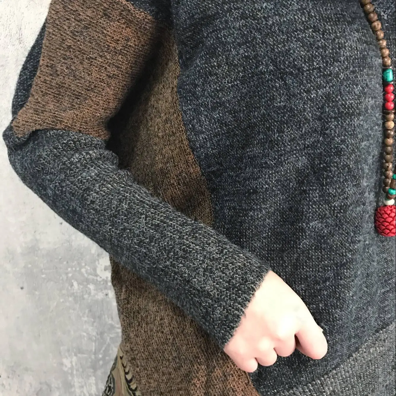 Johnature Women Pullover Sweaters Loose Long Sleeve V-Neck 2021 Autumn New Casual Vintage Bat Knitted Warm Sweater | Женская одежда