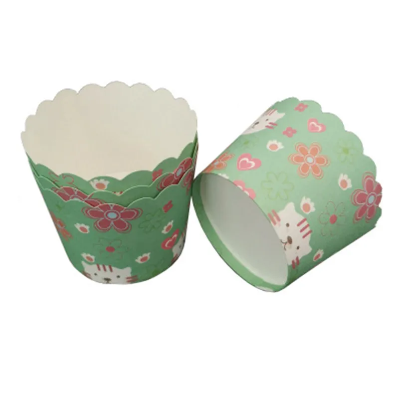 50Pcs Flower Cat Muffin Cupcake Paper Cups Oilproof Wrapper Liner Baking Cup Case Wedding Party Caissettes | Дом и сад