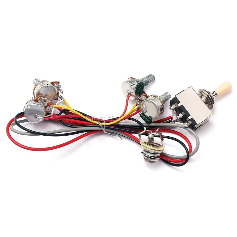 1 комплект жгут проводов 3 ходовой переключатель 2V2T 500K Pots & Jack Les Paul LP Guitar Aug24
