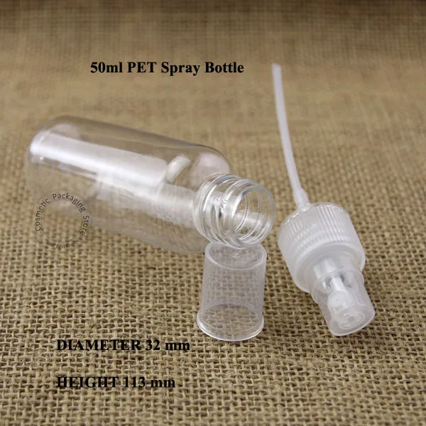 Оптом 100 шт./лот 50 мл ПЭТ парфюмерный распылитель бутылка для жидкости
