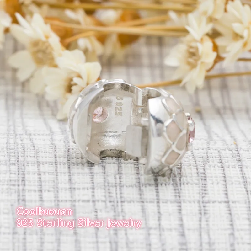 Весенний браслет Pandora из стерлингового серебра 925 пробы с цветущим эмалированным