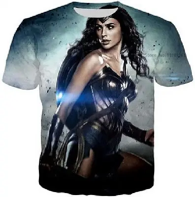 Новинка супергерой 3D футболка сексуальная Gal Gadot DC Wonder Woman повседневная мужская