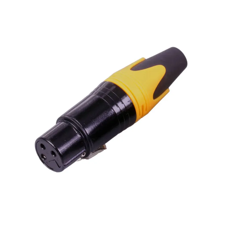 Female Yellow 10 шт./лот 3 Pin XLR штекер Jack Мужской/Женский микрофон разъем MIC адаптер XLR кабель терминальный аудио разъем провода 7 цветов - Цвет: Female Yellow