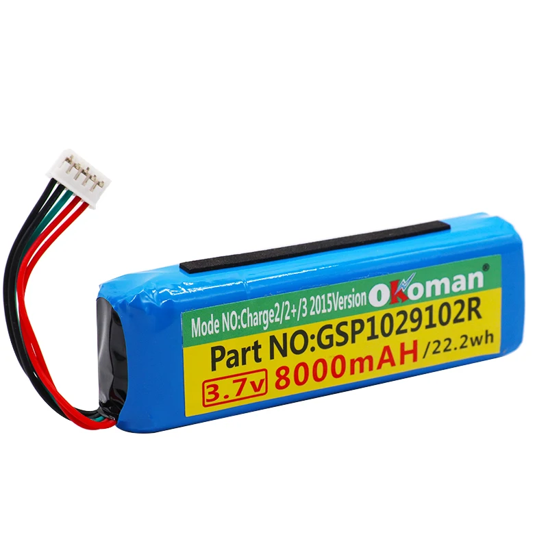 100% новый 8000mah GSP1029102R Аккумулятор для JBL Charge 2 Plus + charge 3 2015 версия P763098 батареи |