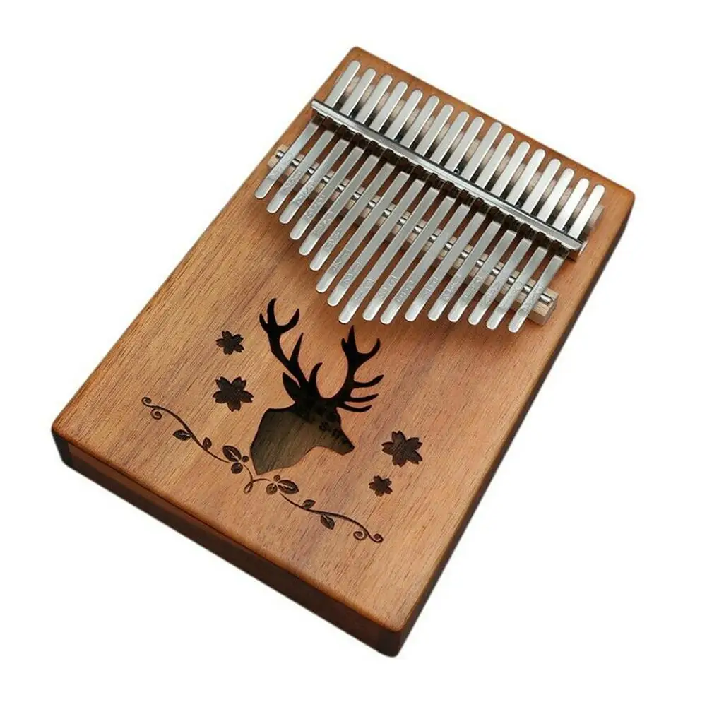 Клавиатура Kalimba Mbira с 17 клавишами Пальчиковый пианино олень цветок из красного